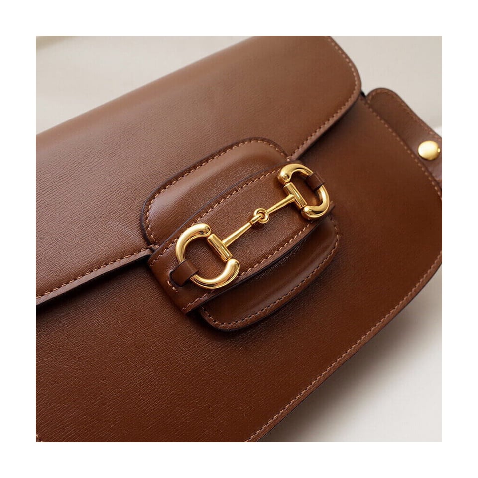 Gucci Horsebit 1955 Shoulder Bag In Brown Leather view 6