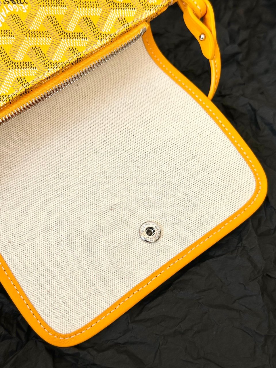 Goyard Plumet Pocket Wallet 20cm Yellow Goyardine Canvas And Lambskin Trim view 9