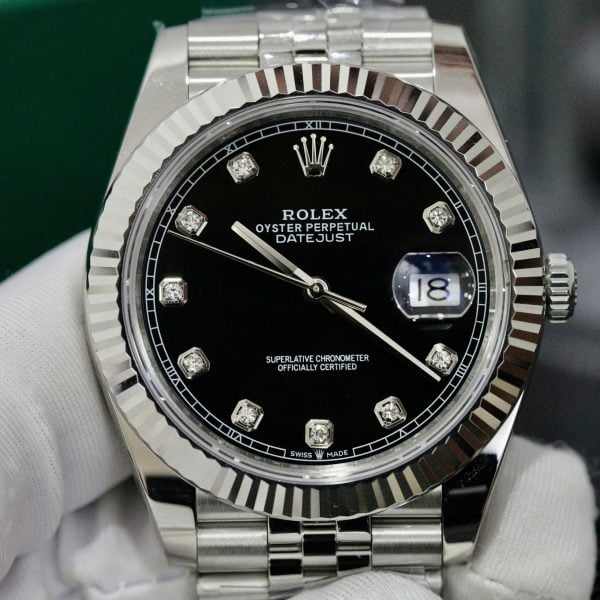 [Superclone] Rolex Datejust 41 mm Bright Black Dial Jubilee 126334 view 5