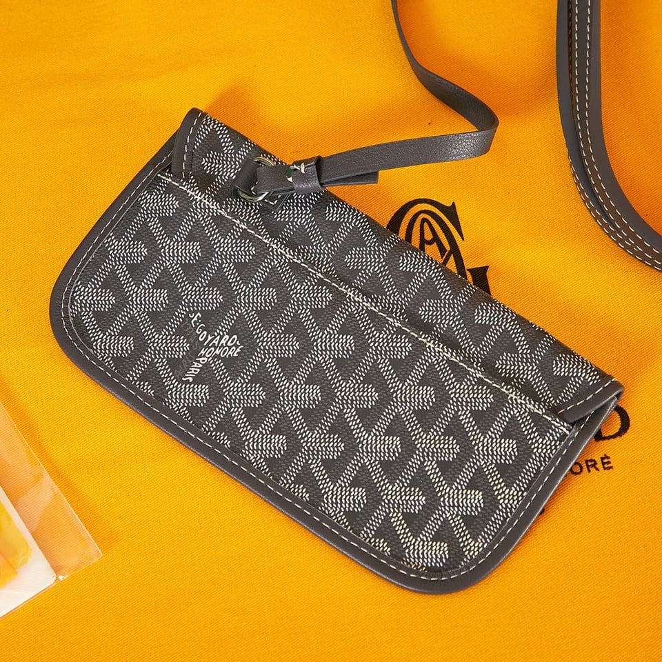 Goyard Saint Louis Pm 34Cm Grey Canvas Chevroches Calfskin view 6