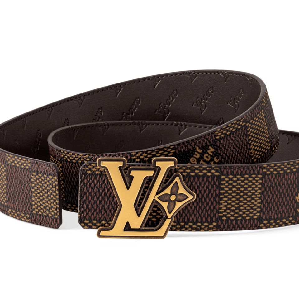 Louis Vuitton LV Brown Flower 40mm Reversible Men Belt M4252S view 3