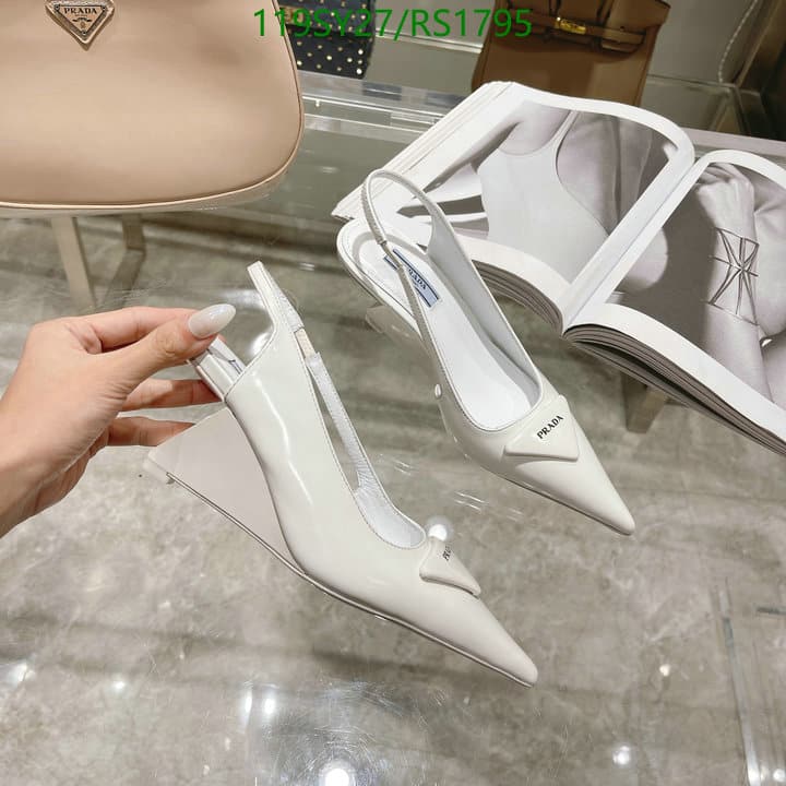 Prada Brushed Leather Slingback Pumps White view 4