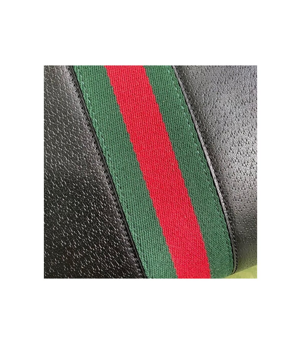 Gucci Ophidia Black Leather Tote Bag with Web Stripe 38cm/15in view 10