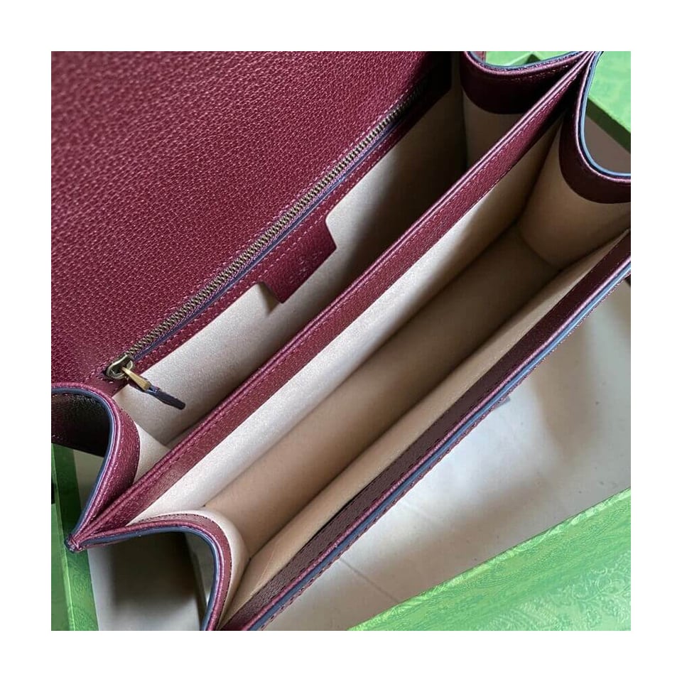Gucci Ophidia Small Top Handle Bag With Web Burgundy view 8