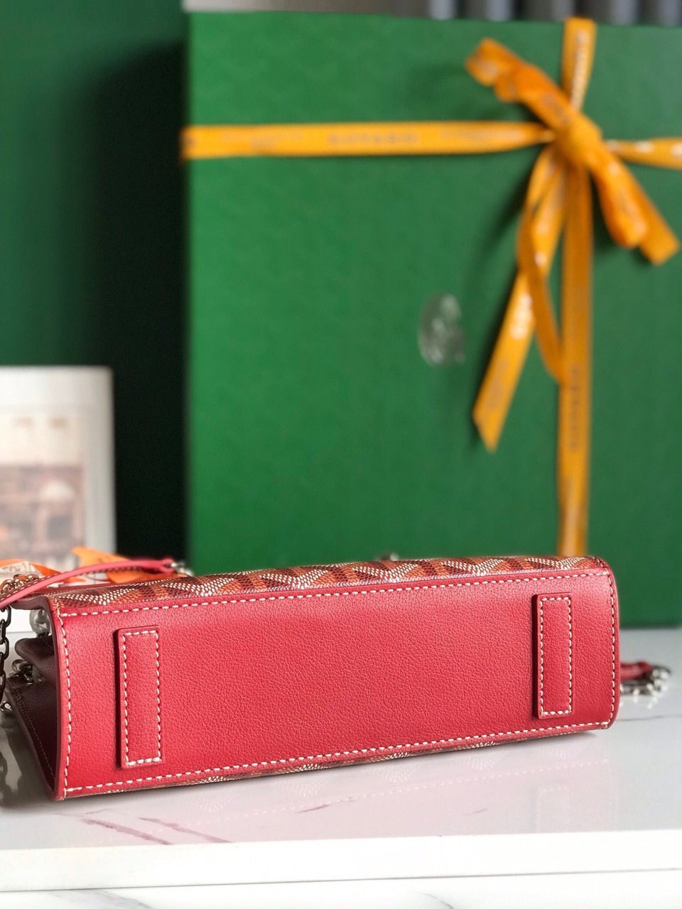 Goyard Rouette Structuré Mini Bag 21 Cm Classic Red Goyardine Canvas And Calfskin view 10