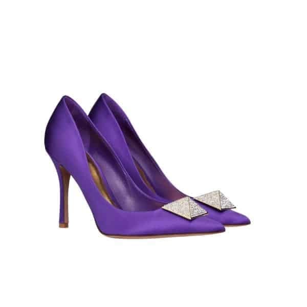 Valentino Garavani One Stud Pump With Crystals Purple 2W2S0Fh8Ulm 73E view 2