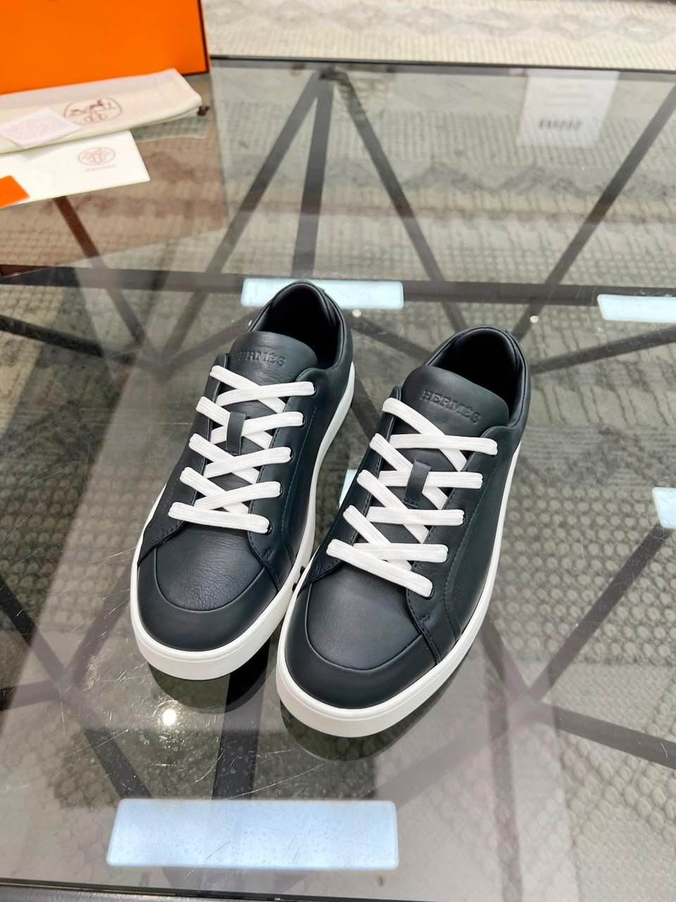 Hermes Kid Sneakers Noir Color Goatskin H251929ZH01410 view 10