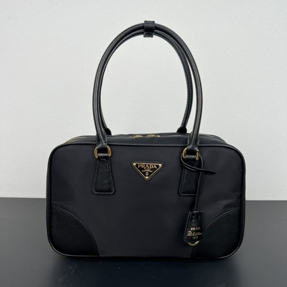 Prada Re Edition 1978 Medium Re Nylon And Saffiano Two Handle Bag Black 30Cm view 3
