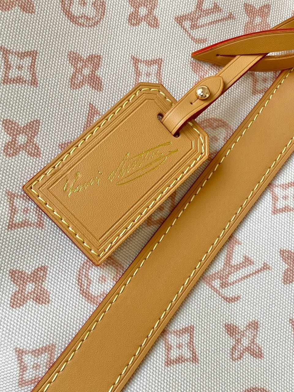 Louis Vuitton Keepall Bandoulière Bag 45cm/17.7in Monogram Dune / Beige M28238 view 4