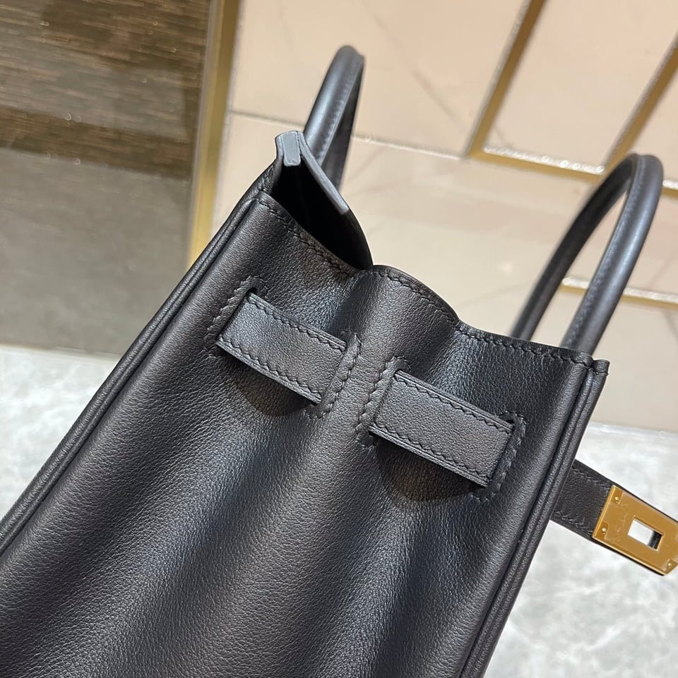 Hermes Birkin 30Cm Black Swift Leather Gold Hardware view 8