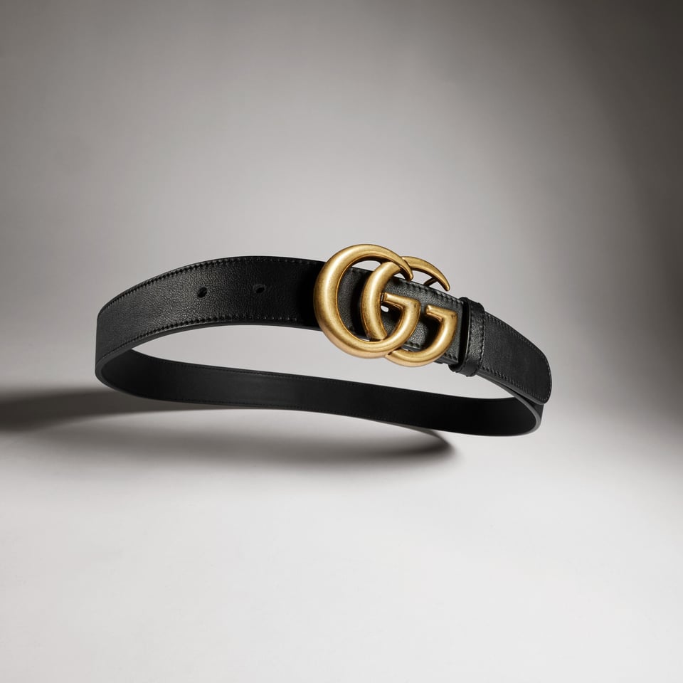 Gucci 40mm Leather Belt With Double G Buckle 400593 view 5