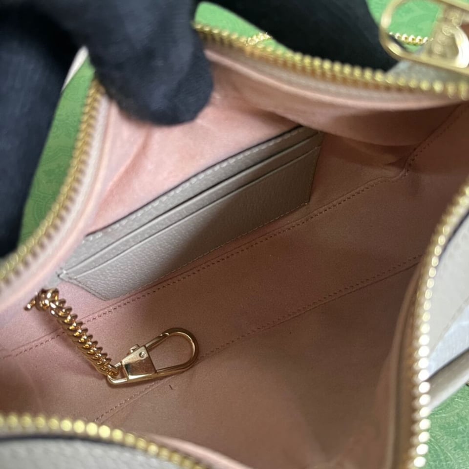 Gucci Half-Moon-Shaped Mini Bag with Interlocking G Oatmeal view 15