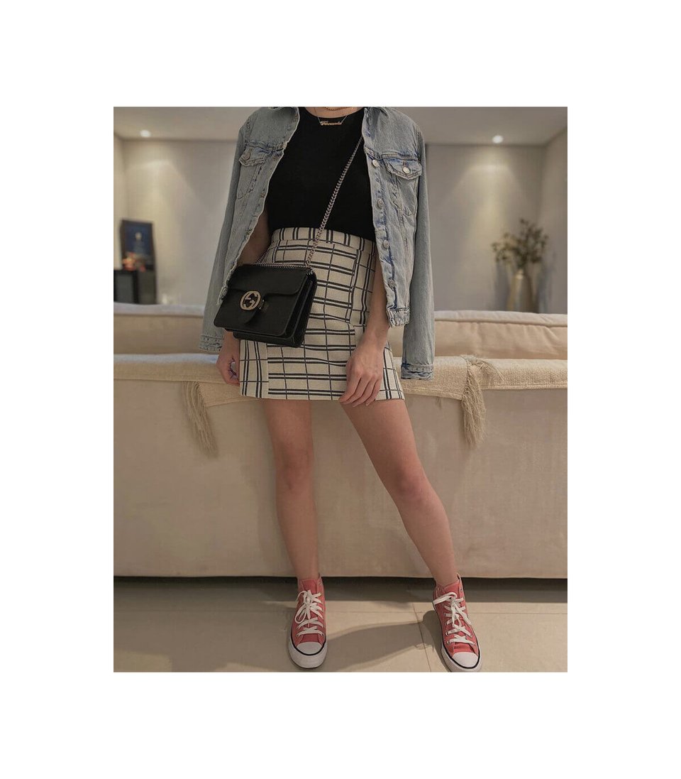 Gucci Interlocking G Chain Crossbody Black Leather 25cm view 5