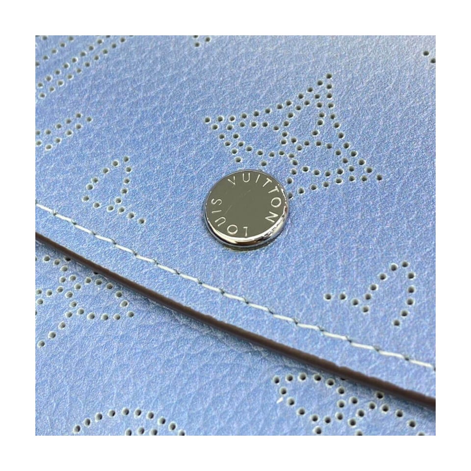 Louis Vuitton Iris Wallet in Blue Gradient Mahina Perforated Leather view 7