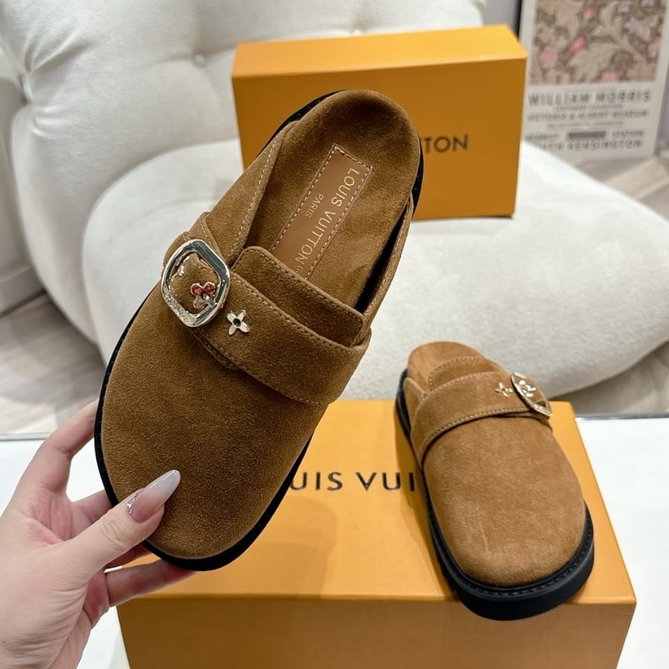 Louis Vuitton Cosy Flat Comfort Clog Tobacco Brown 1Agvpd view 4