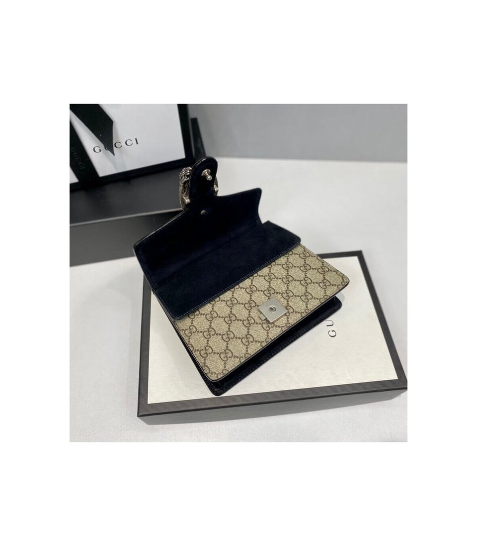 Gucci Dionysus GG Supreme Mini Bag Black 20cm view 11