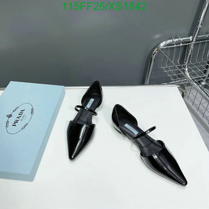 Prada Leather Ballet Flats Black view 7