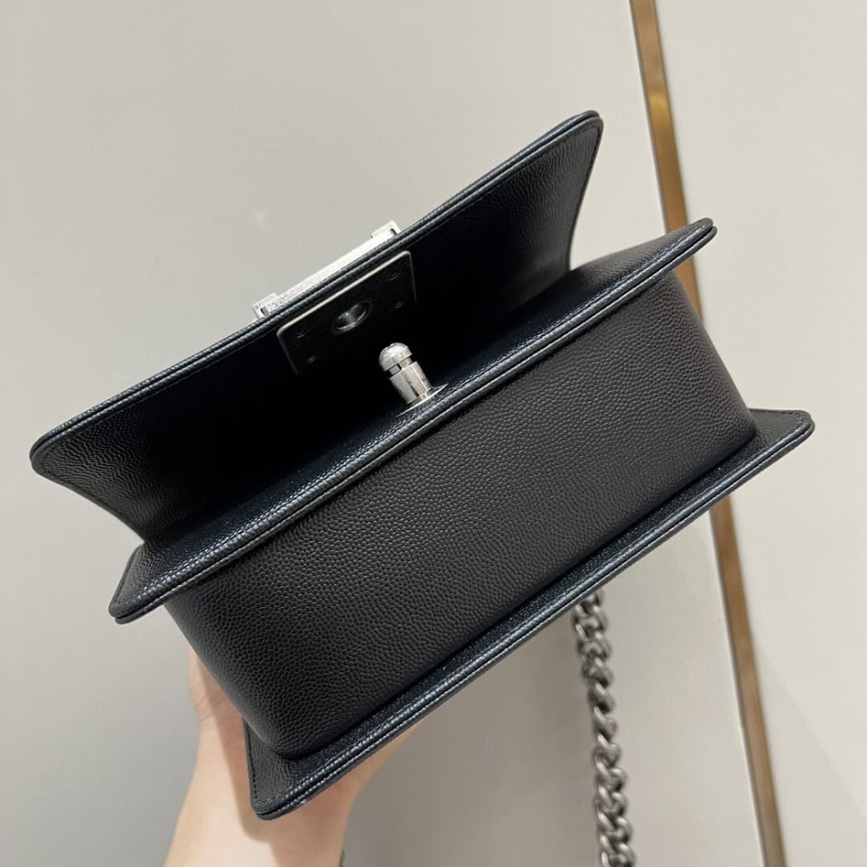 Chanel Le Boy Bag 20cm Black Caviar Leather view 9