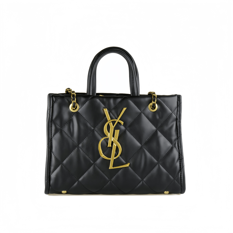 Saint Laurent Leather Tote Bag Black 31Cm view 2