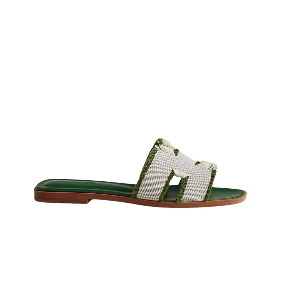 Hermes Oran Sandal Green H231095Z V1350 view 2