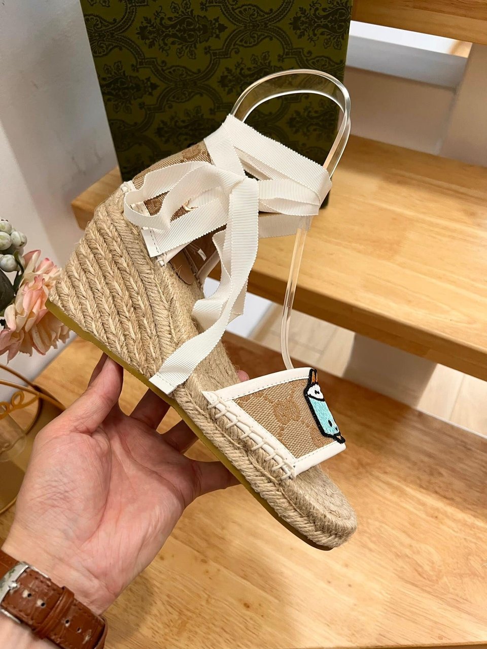 Gucci Women’S Gg Espadrille With Patch ?737511 Fabor 9741 view 7