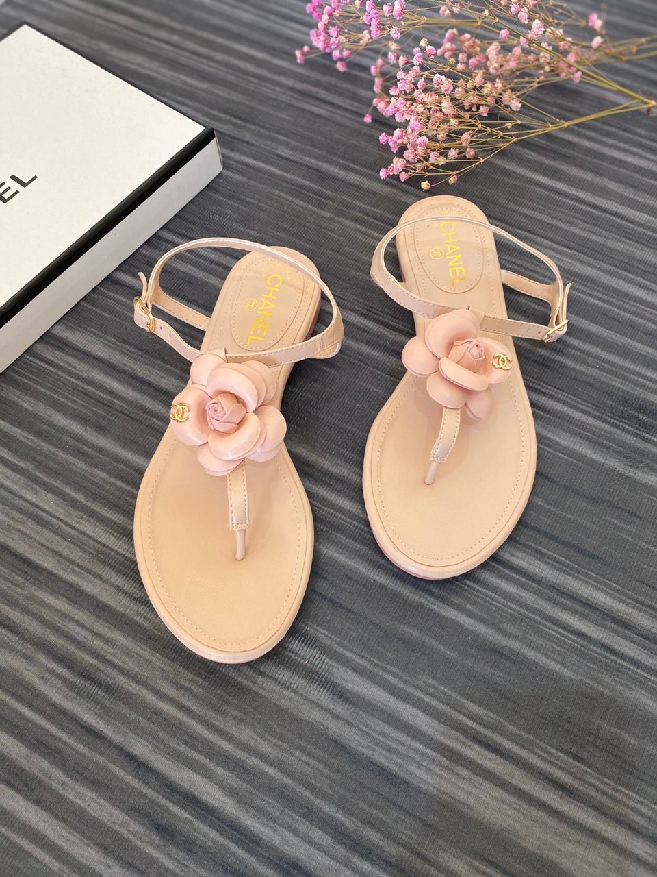 Chanel Jelly Rubber Camellia Sandals Pink view 8