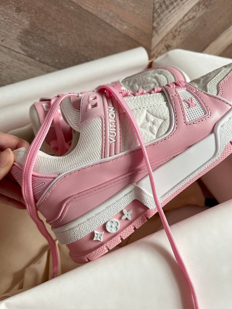 Louis Vuitton Lv Trainer Sneaker Pink Rose 1Aboek view 9