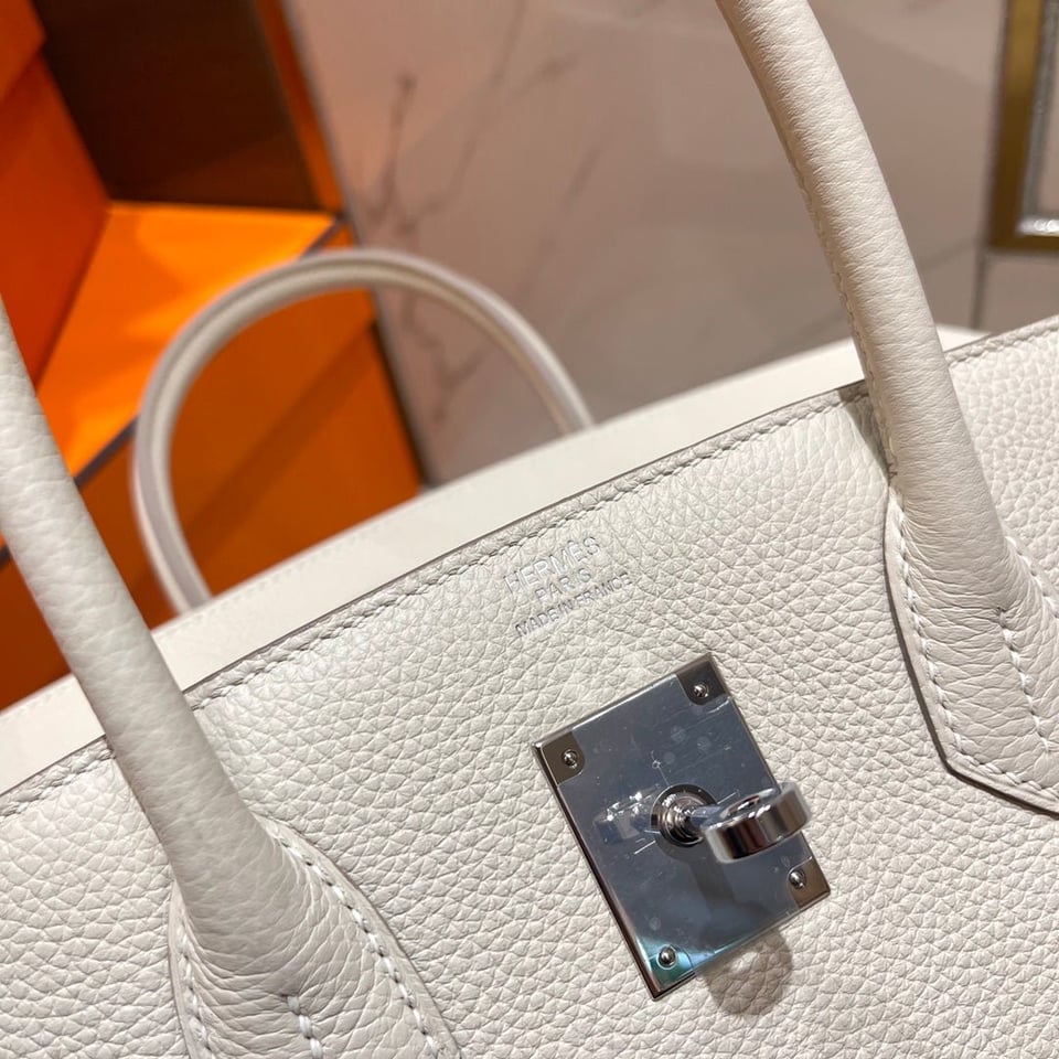 Hermes Birkin 30Cm White Togo Leather Silver Hardware view 8