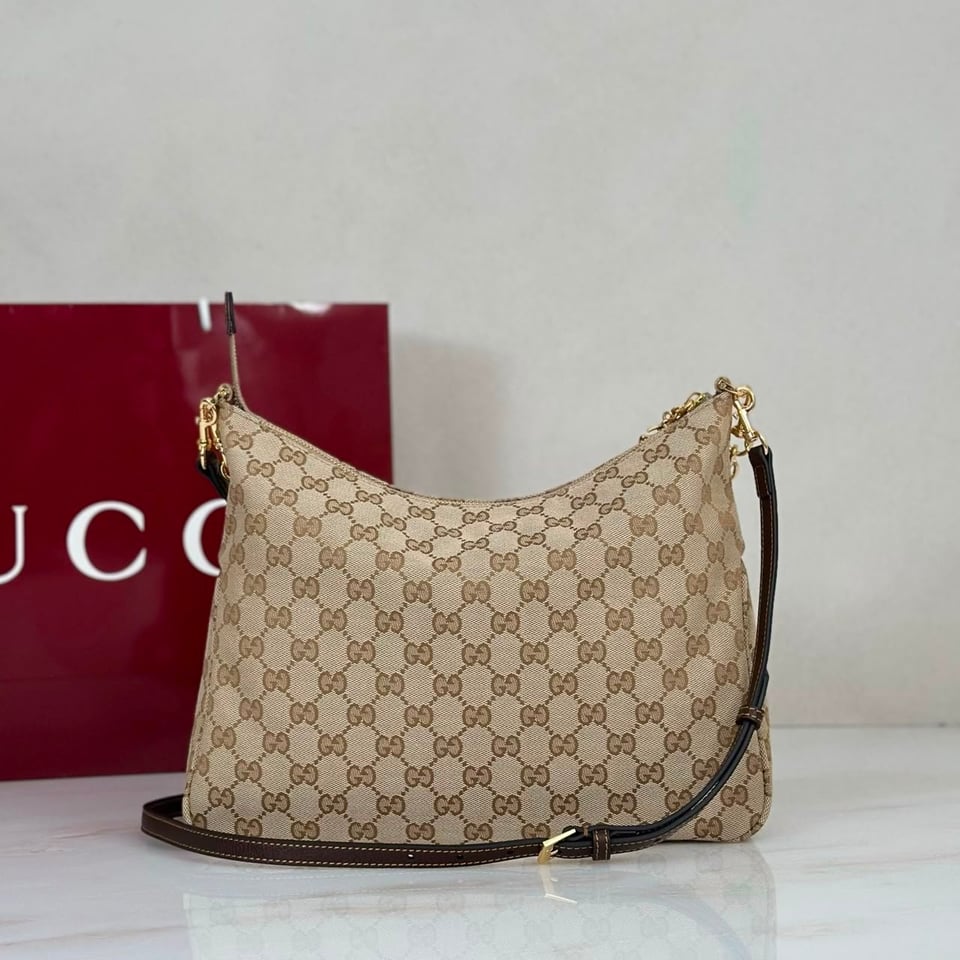 Gucci Lady Lunetta Chain Medium Shoulder Bag 30cm/12in Brown GG Canvas A006OA view 2