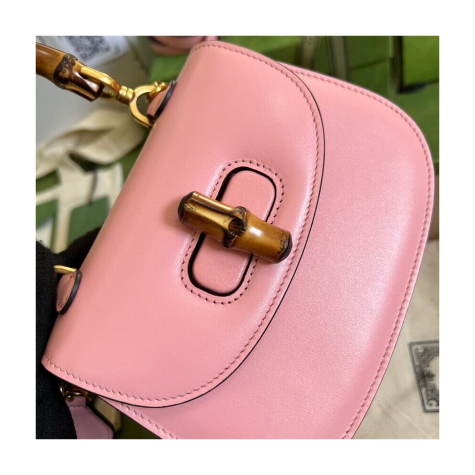 Gucci Mini Top Handle Bag with Bamboo Pink view 7