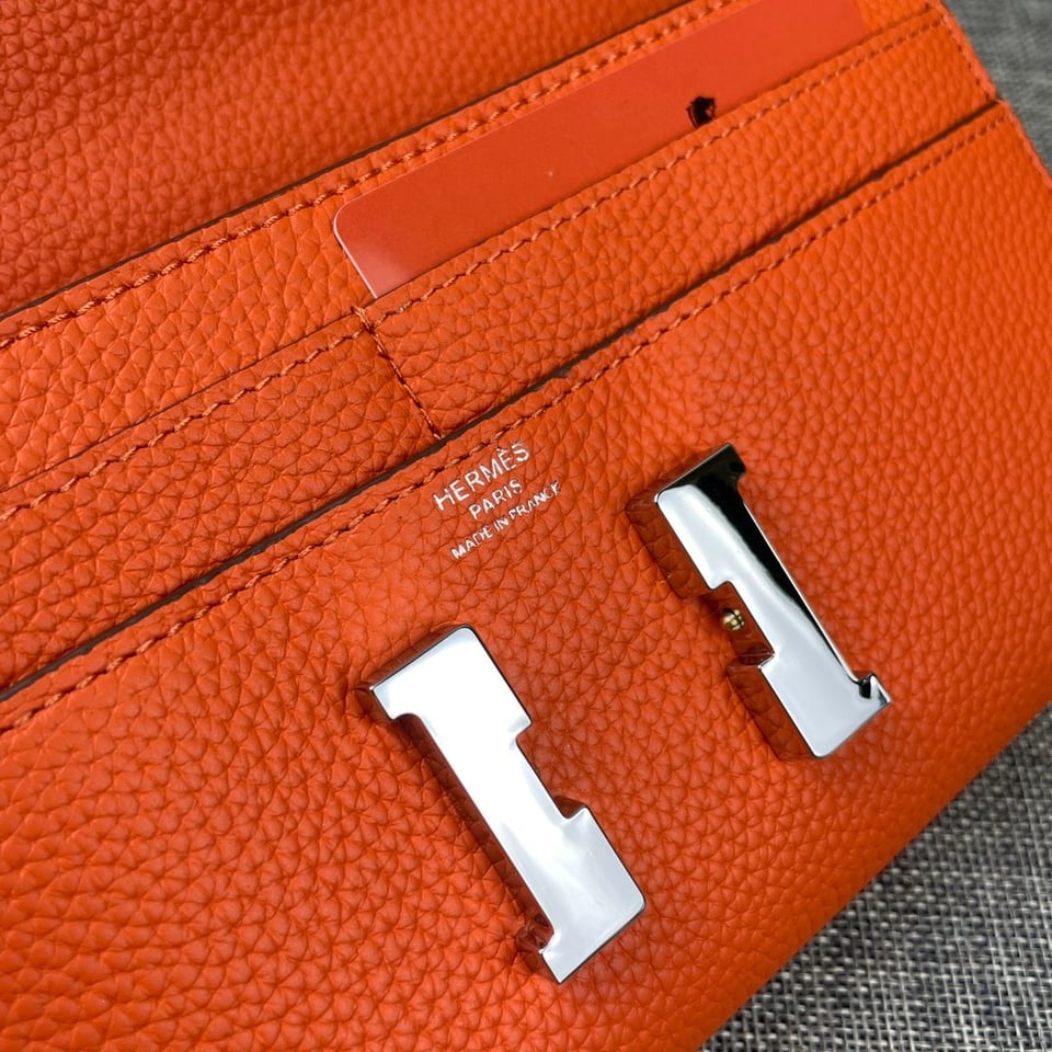 Hermes Constance Togo Long Wallet Silver Toned Hardware 20cm view 7