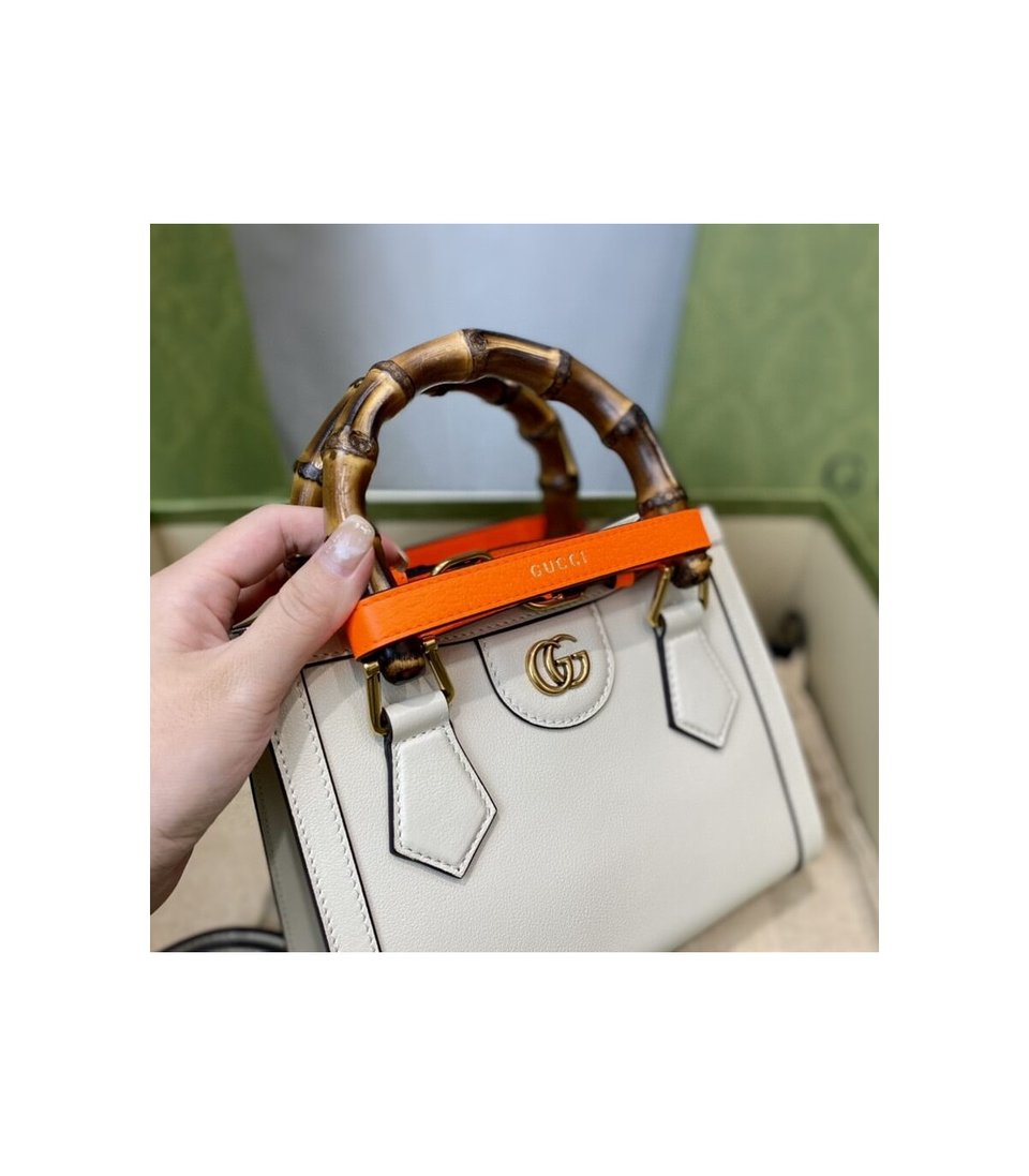 Gucci Diana Mini Tote Bag White view 14