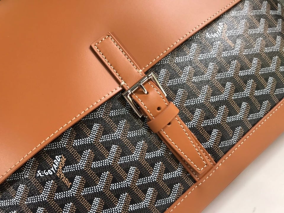 Goyard Citadin Bag 38Cm Black And Tan Canvas view 5