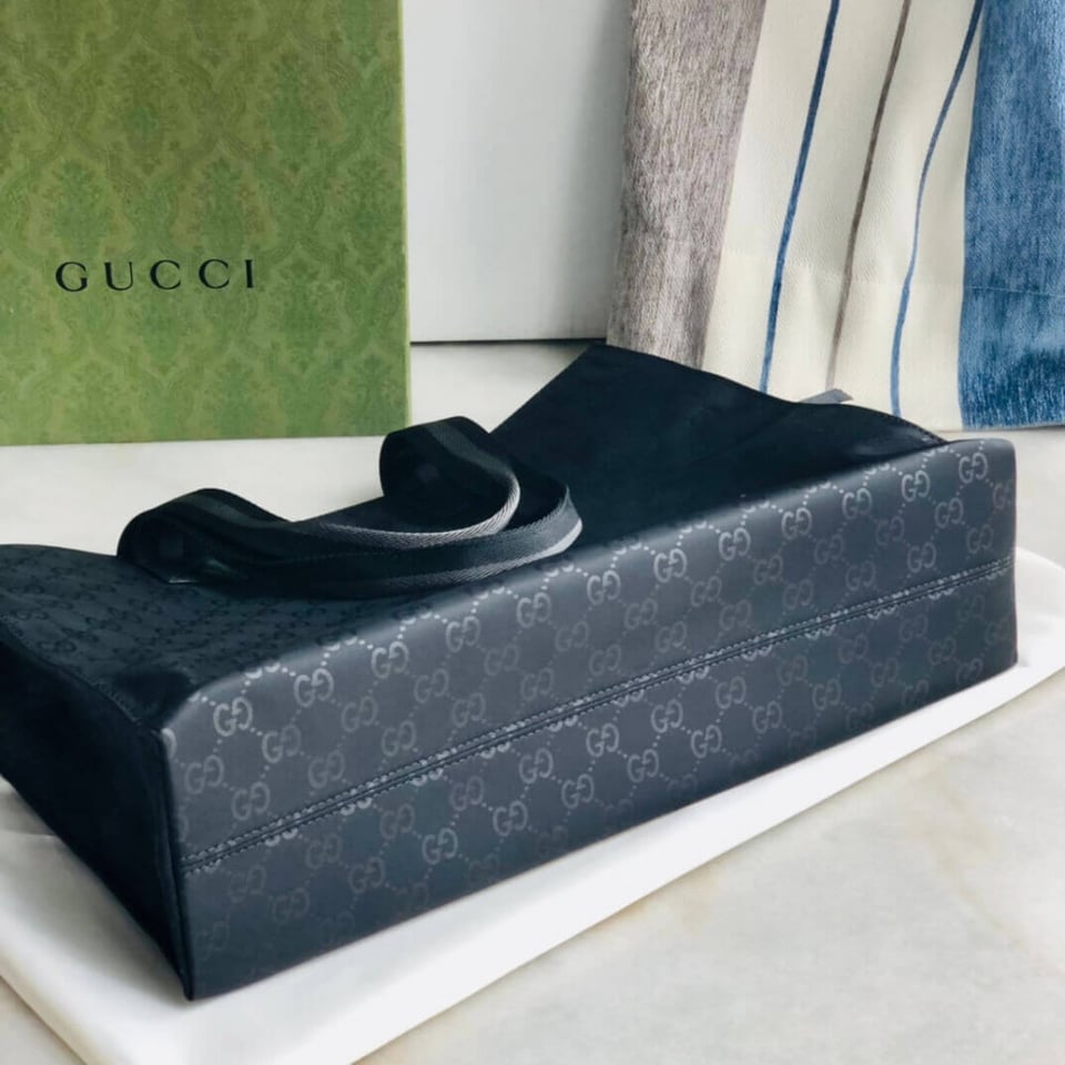 Gucci GG Guccissima Black Nylon Tote Bag 449176 view 8