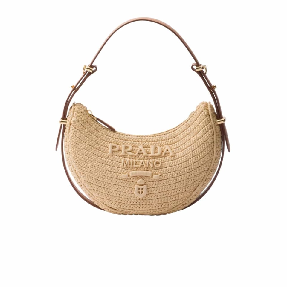 Prada Arqué Crochet Shoulder Bag Natural 22Cm view 2