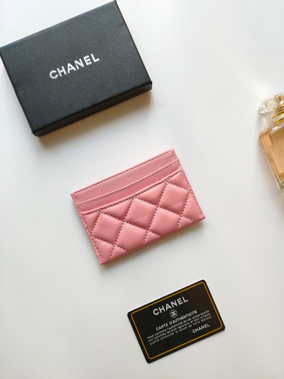 Chanel Card Holder 11.2 Pink Grained Calfskin Gold Icon view 6