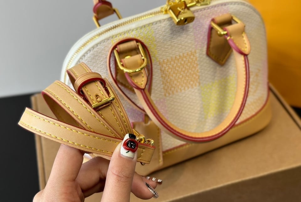 Louis Vuitton Alma Bb Damier Canvas Peach 23Cm N40516 view 8
