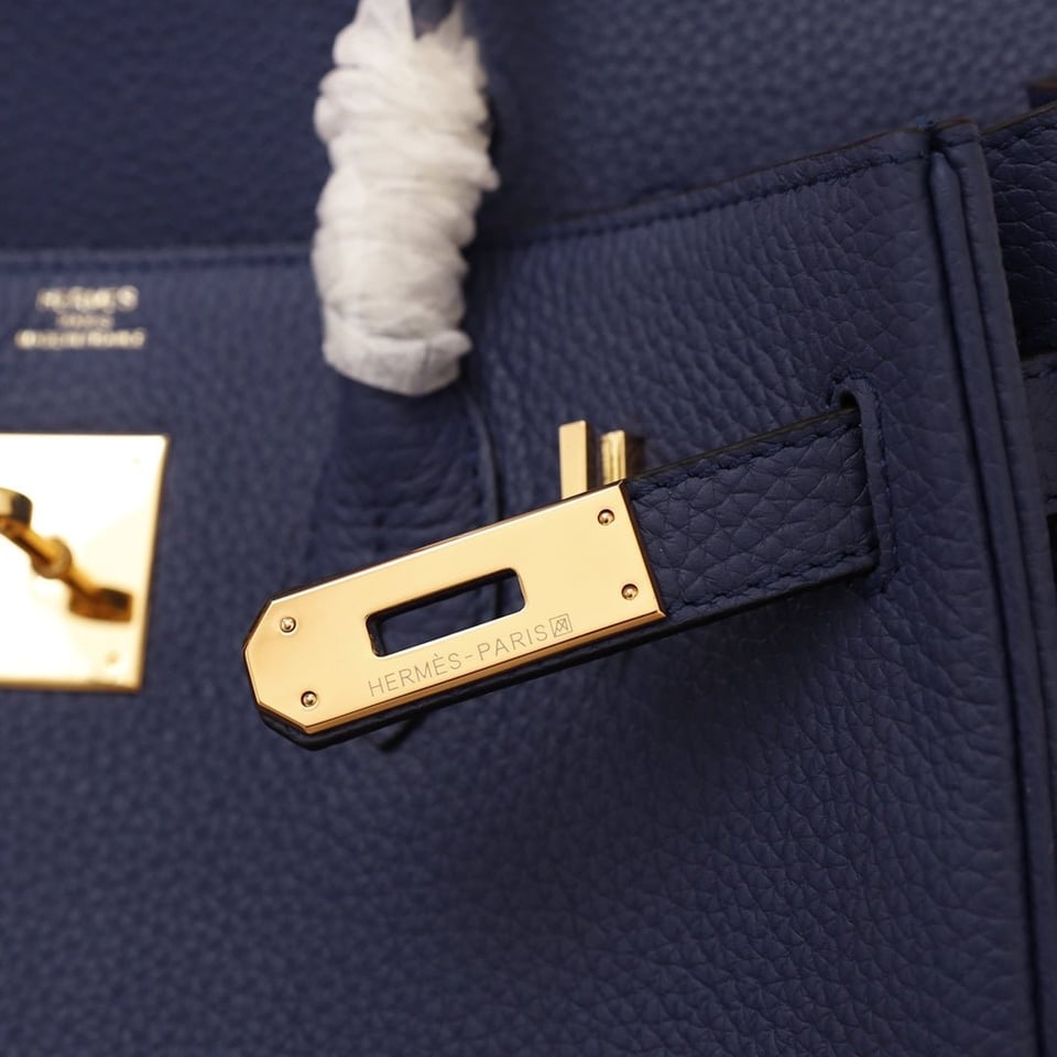 Hermes Birkin Bag 35 Navy Togo Gold Hardware view 5