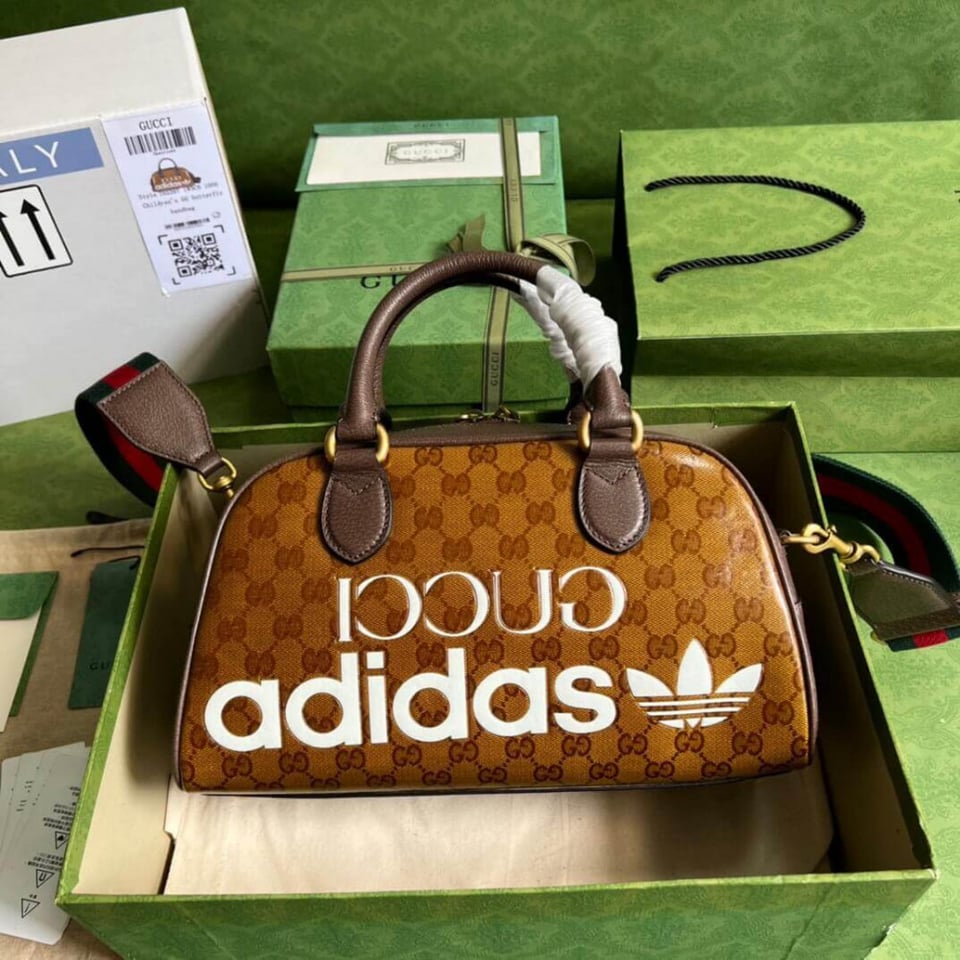 adidas x Gucci Mini Duffle Bag in GG Crystal Canvas view 6