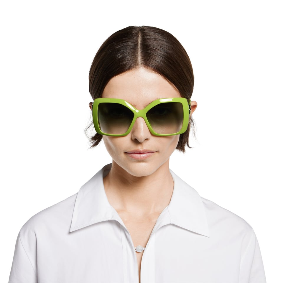 Gucci Acid Green Square Frame Sunglasses GG2015S view 4