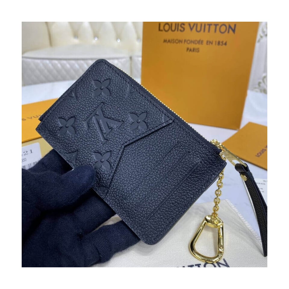Louis Vuitton Monogram Empreinte Card Holder Recto Verso Black view 4