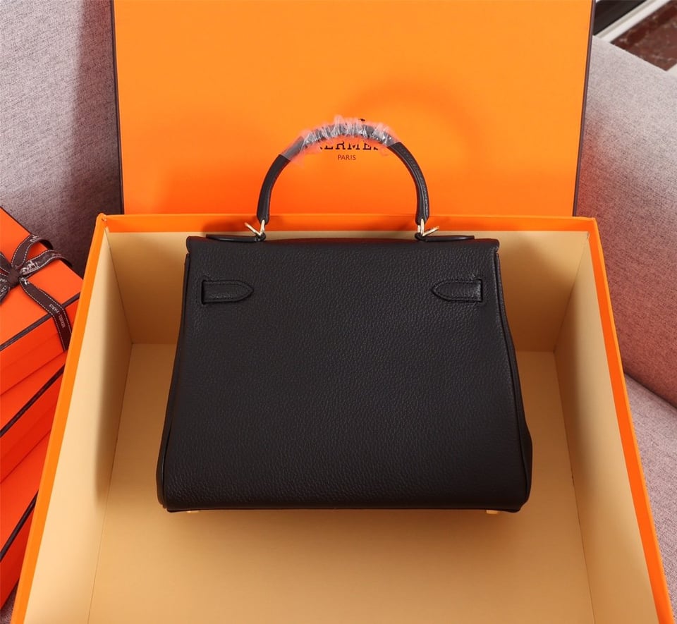 Hermes Kelly Black Sellier Rouge Epsom Gold Hardware 25Cm view 7