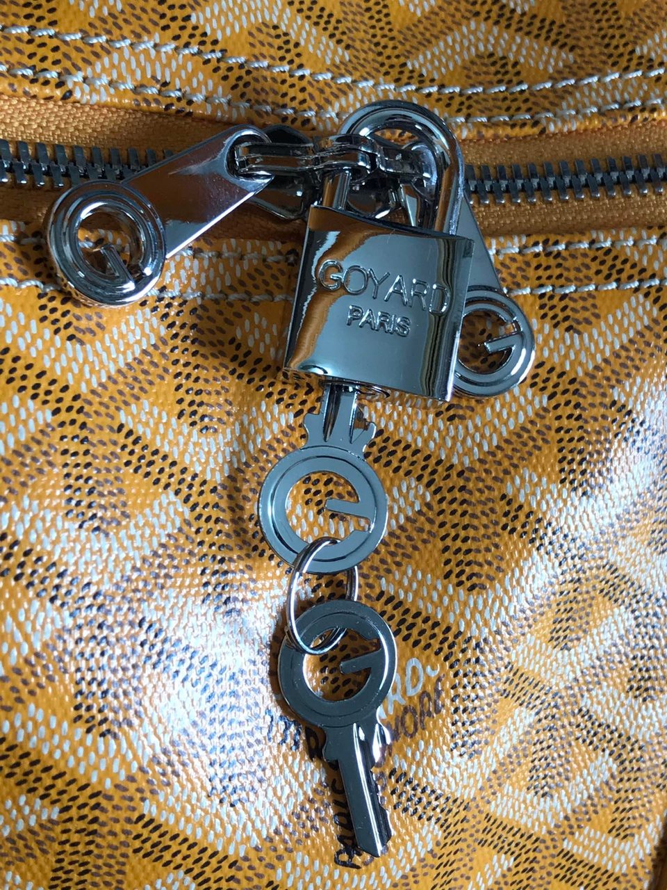 Goyard Boston 50cm Bag Yellow Goyardine Canvas And Calfskin Trim view 7