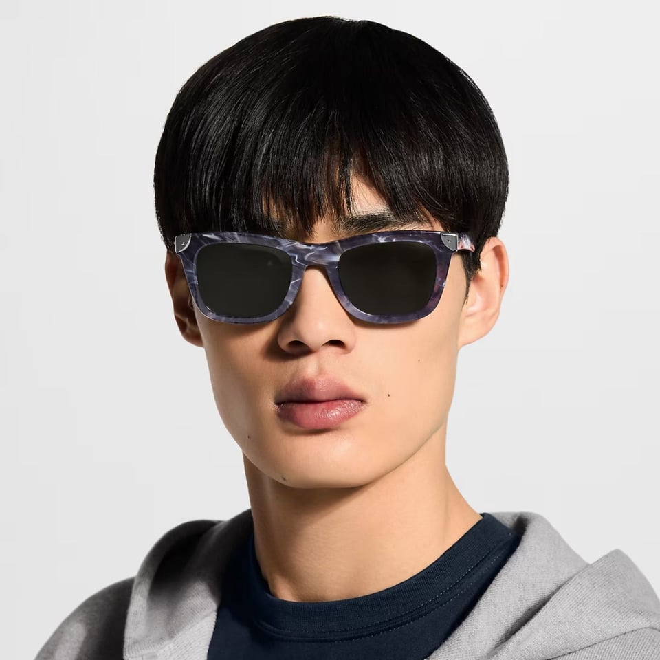 Louis Vuitton Heritage Square-Shaped Sunglasses Marble Gray Square-shaped Z3286U view 2