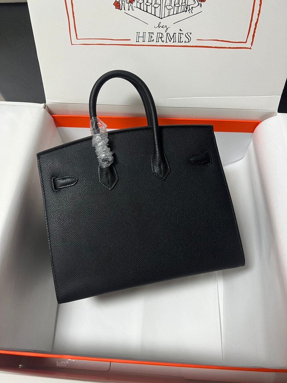 Hermes Birkin Sellier Black Epsom Leather Gold Hardware view 5