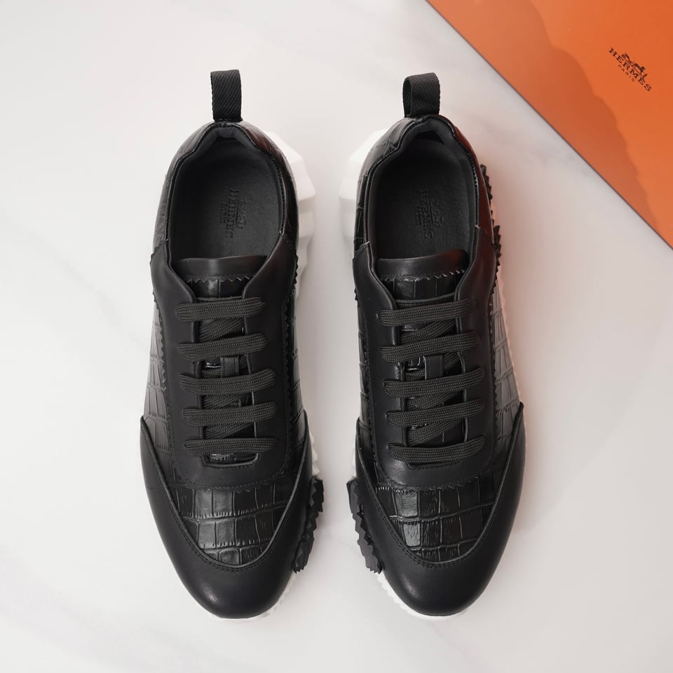 Hermès Day Sneaker Black Crocodile Leather for Men view 9
