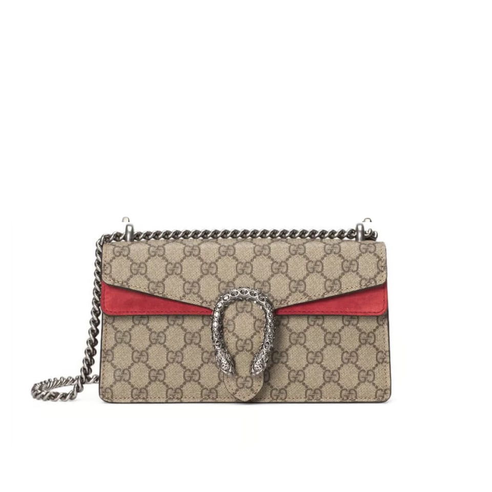 Gucci Dionysus Small Shoulder Bag in GG Supreme with Crystals Red 25cm view 2