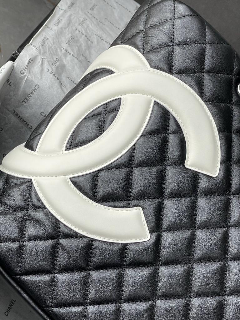 Chanel White High Quality Cambon Tote Bag Black view 4