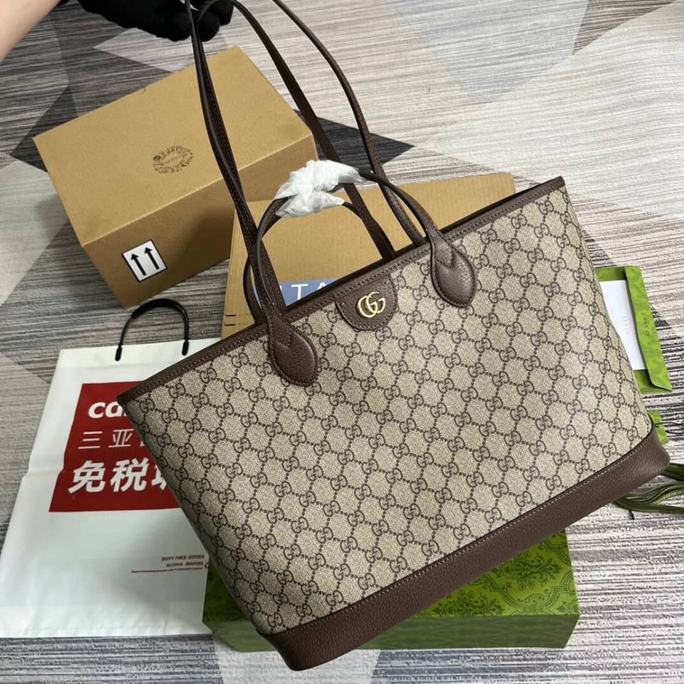 Gucci Ophidia GG Supreme Shoulder Tote Beige/Ebony 38.5cm/15.2in view 10