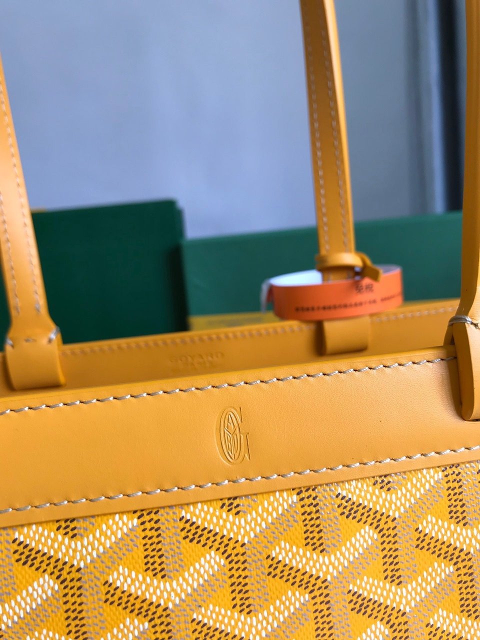 Goyard Bellechasse Biaude Pm Bag 36cm Yellow Goyardine Canvas And Calfskin Trim view 4